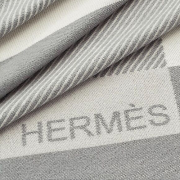 HERMÈS NEW 🎁 GIFTABLE Riviera Blanket Wool Cashmere Blanket - Picture 7 of 10